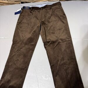 Polo Ralph Lauren Corduroy Chino Pants 38 30 Classic Fit Dark Brown Solid Mens